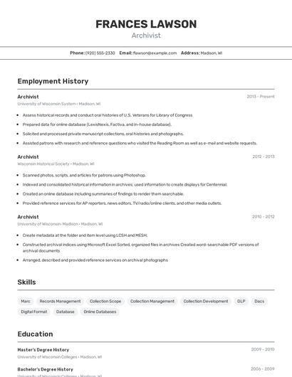 Resume example 2