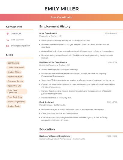 Resume example 3