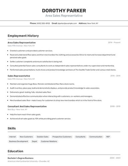Resume example 2