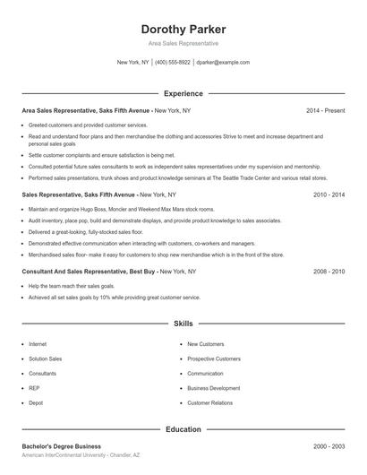 Resume example 1