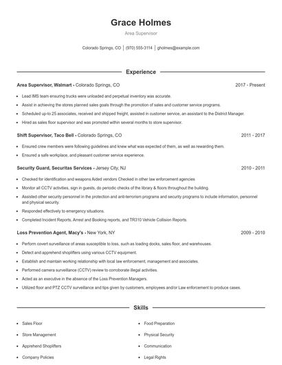 Resume example 1