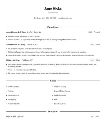 Resume example 1