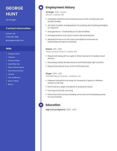 Arranger Resume