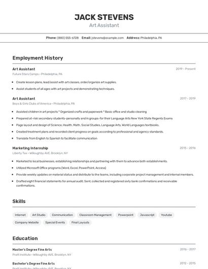 Resume example 2