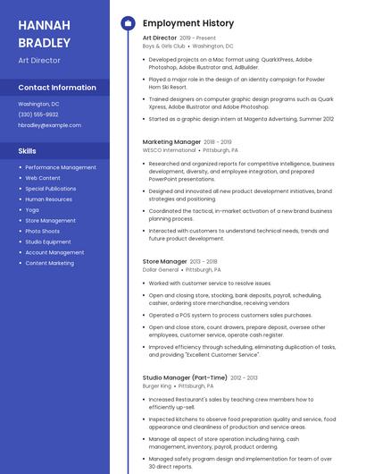 Resume example 5