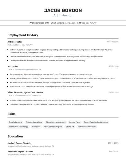 Resume example 2