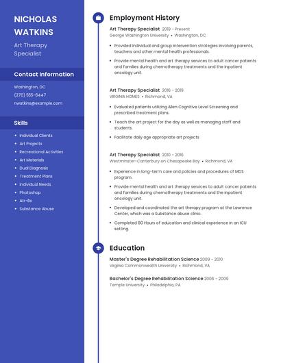Art Therapy Specialist Resume