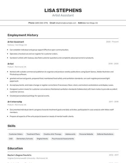 Resume example 2