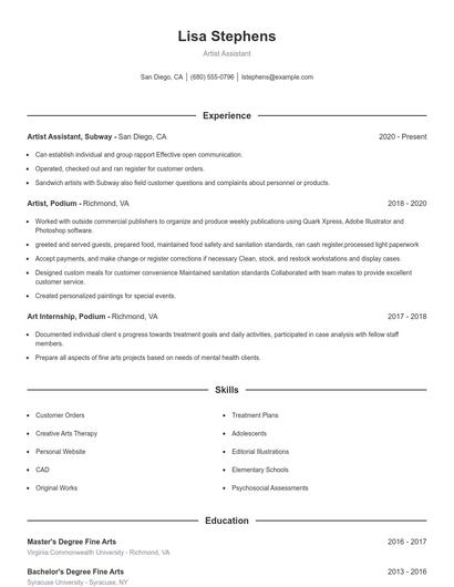 Resume example 1