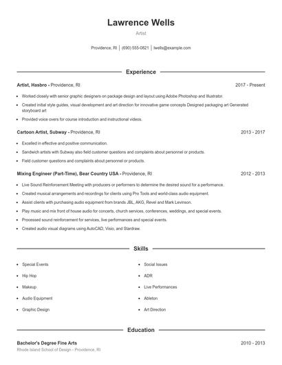 Resume example 1