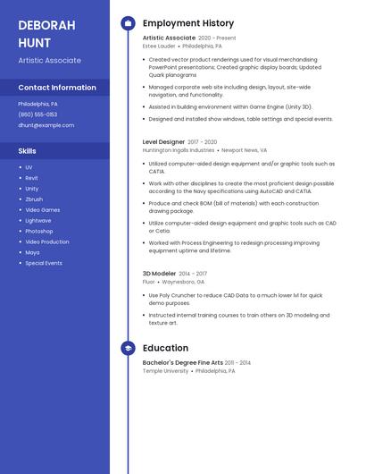 Artistic Associate Resume