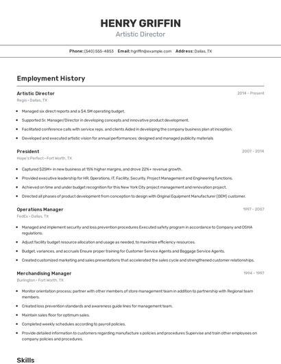 Resume example 2