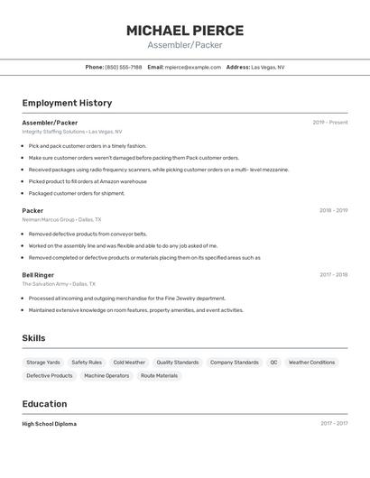 Resume example 2