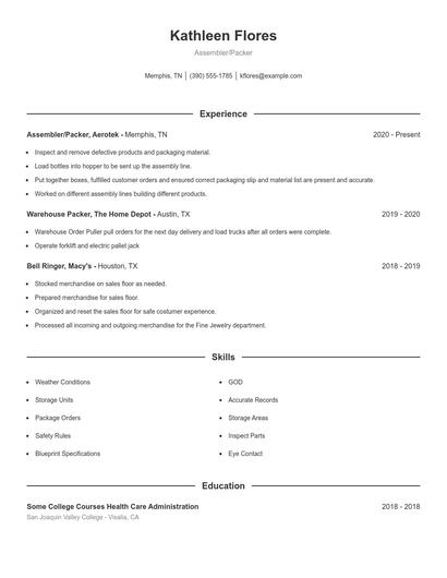 Resume example 1