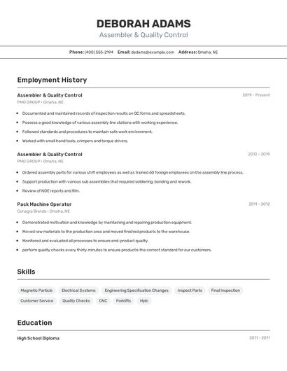 Resume example 2
