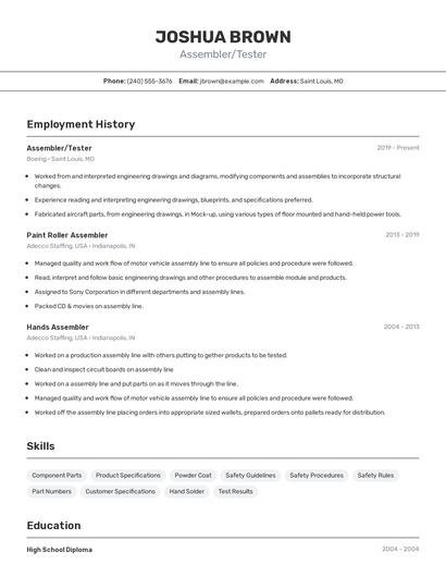 Resume example 2