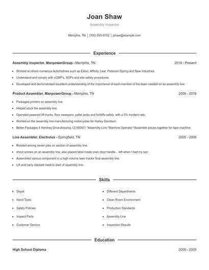 Resume example 1