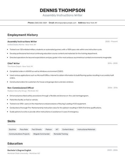 Resume example 2