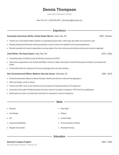 Resume example 1