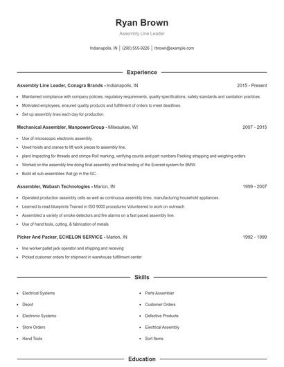Resume example 1