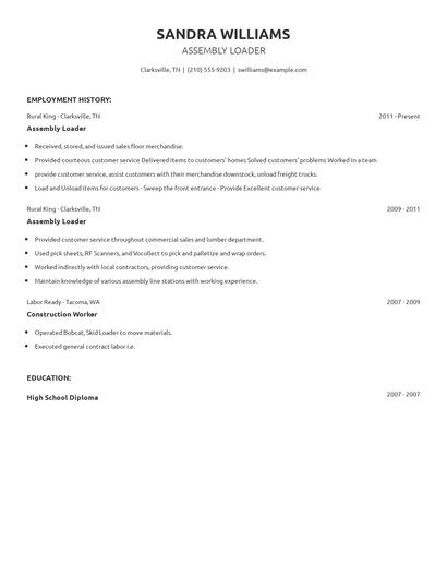 Assembly Loader Resume