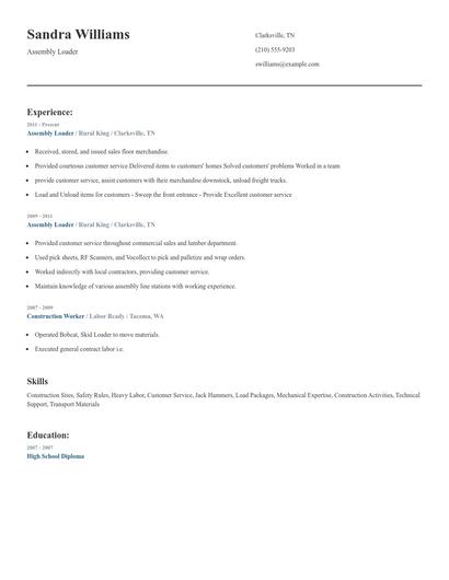 Assembly Loader Resume