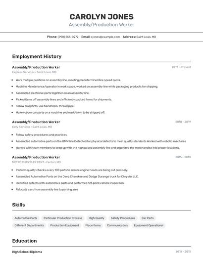 Resume example 2