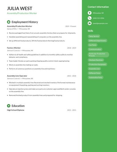 Resume example 5