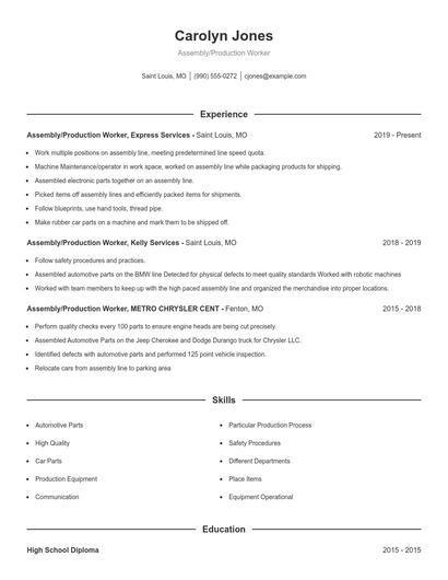 Resume example 1