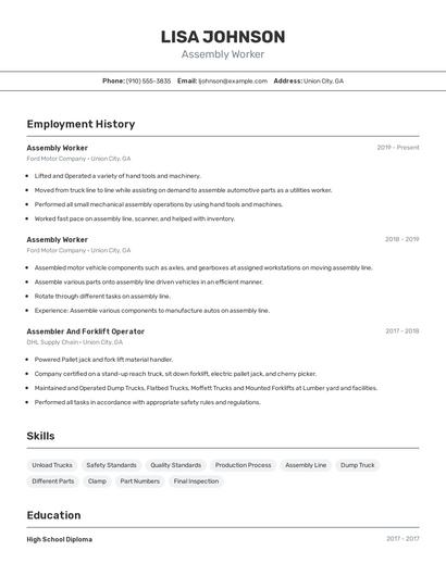 Resume example 2