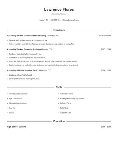 Resume example 1