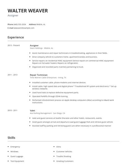 Assigner Resume