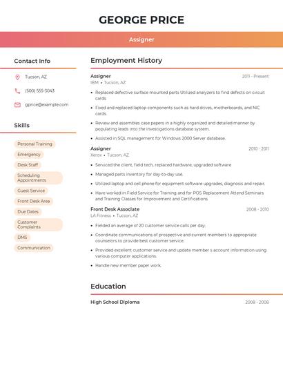Assigner Resume