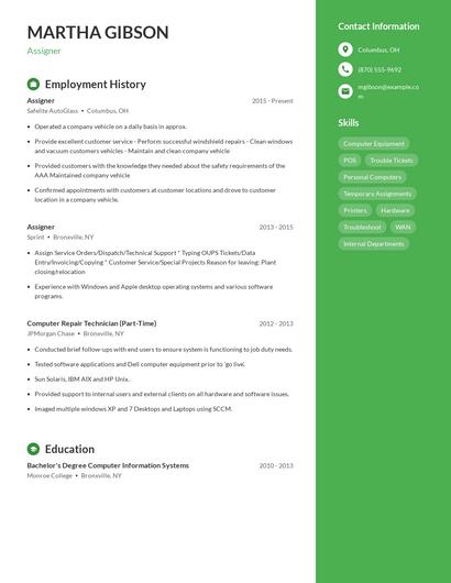 Assigner Resume