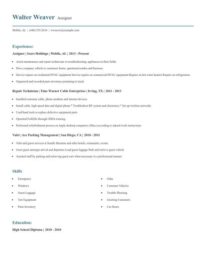 Assigner Resume