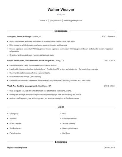 Assigner Resume