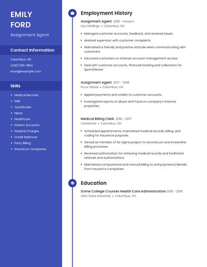 Assignment Agent Resume