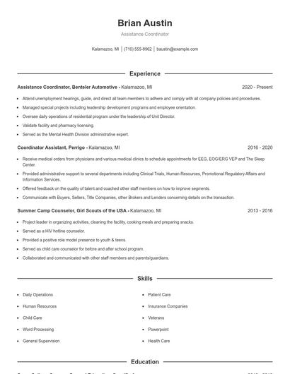 Resume example 1