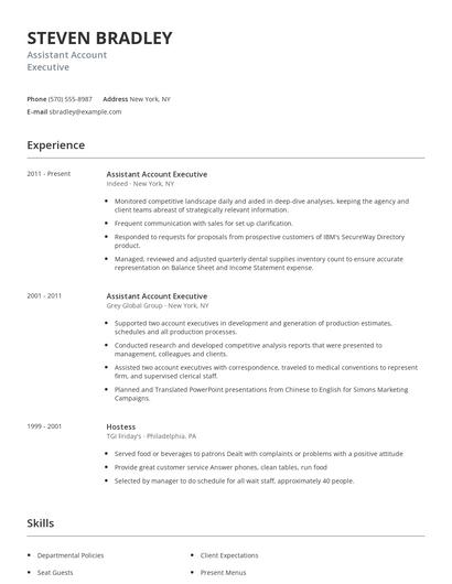 Assistant Account Executive Resume