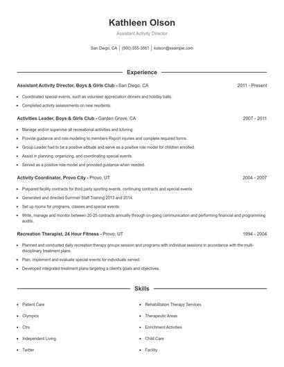 Resume example 1