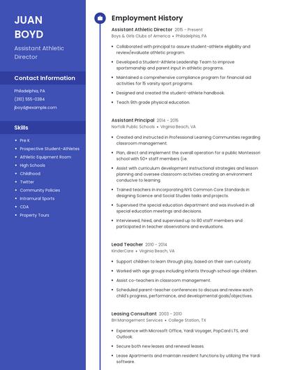 Resume example 4