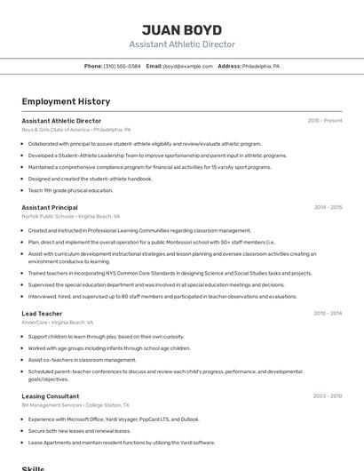 Resume example 2