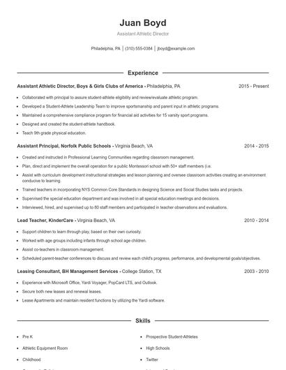 Resume example 1