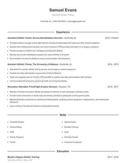 Resume example 1