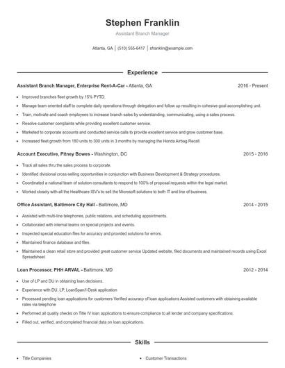 Resume example 1