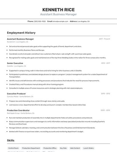 Resume example 2