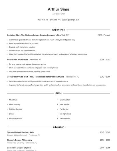 Resume example 1