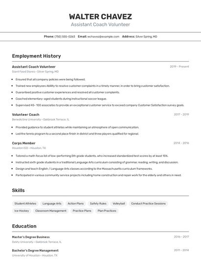 Resume example 2