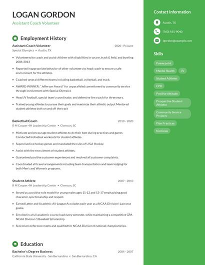 Resume example 5
