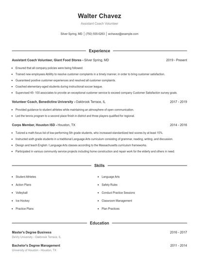 Resume example 1